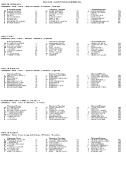 TOULOUSE LE DIMANCHE 04 DECEMBRE 2016 1 PRIX