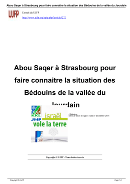 Abou Saqer à Strasbourg pour faire connaitre la situation