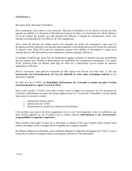 VENEZUELA Bon après-midi, Monsieur le Président, Pour