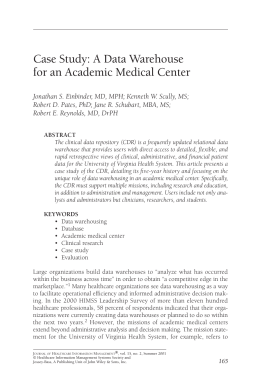 Case study: a data warehouse for an academic medical center (PDF