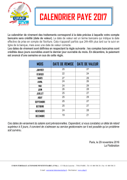 Calendrier de la Paye