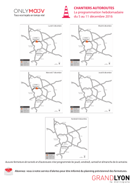 CHANTIERS AUTOROUTES La programmation