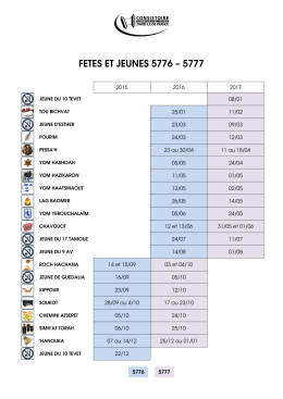 Fetes et Jeunes 5776..