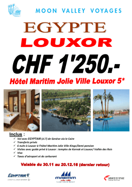 Dernier retour 20.12.2016 Egypte Louxor Hôtel Maritim Jolie Ville 5