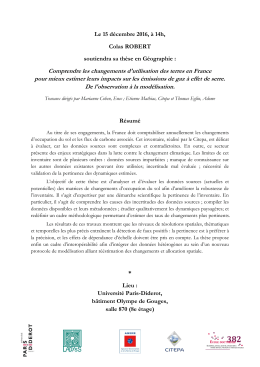 Comprendre les changements d`utilisation des terres en