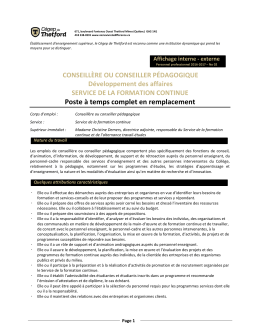 Poste à temps complet en remplacement