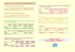 Bulletin stages de NoëL 2016 - Cours