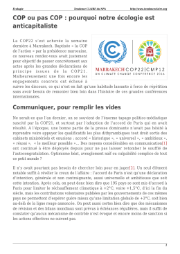 COP ou pas COP : pourquoi notre &eacute;cologie est anticapitaliste