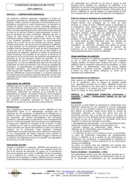 Conditions g&eacute;n&eacute;rales de vente