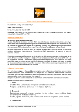 Stage - assistant(e) communication Pays