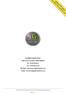 catalogue immobilier 3G IMMO