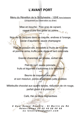 MENU St Sylvestre 2016