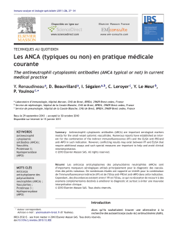 Les ANCA (typiques ou non) en pratique médicale courante (PDF