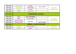 Horaires des ateliers