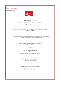 menu nouvel an 2017 - le fleurie Restaurant