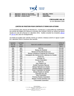 limites de position pour contrats à terme sur actions