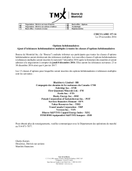 Options hebdomadaires Ajout d`échéances hebdomadaires
