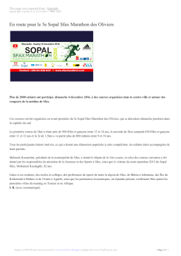 En route pour le 5e Sopal Sfax Marathon des Oliviers