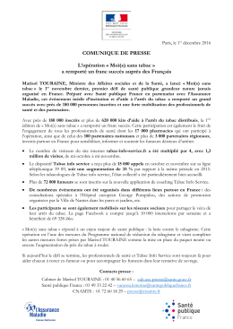 COMUNIQUE DE PRESSE L`opération « Moi(s) sans tabac » a
