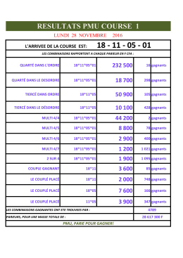 resultats pmu course 1