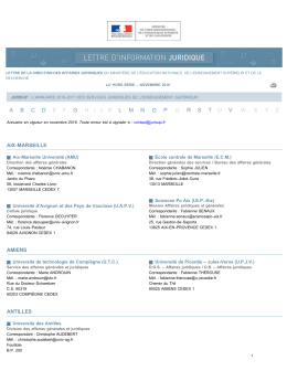LETTRE d`information juridique - Minist&egrave;re de l`&eacute;ducation nationale