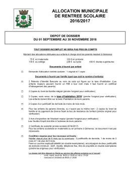 ALLOCATION DE RENTR&Eacute;E SCOLAIRE