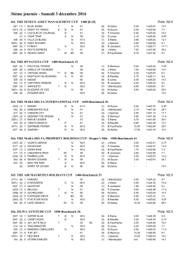 36ème journée - Samedi 3 décembre 2016
