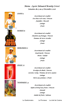 Menu - Lycée Edouard Branly Créteil