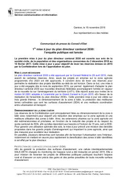 1re mise &agrave; jour du plan directeur cantonal 2030