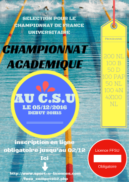championnat academique - COMITE REGIONAL DU SPORT