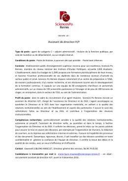 fiche de poste assistant de direction