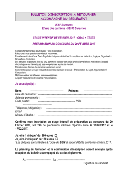 stage intensif de - Institut Petite Enfance, Suresnes