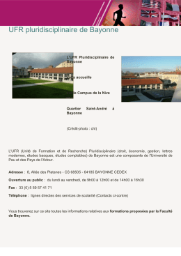 UFR pluridisciplinaire de Bayonne - Université de Pau et des Pays