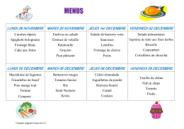 Menu scolaire - Notre Dame de Cusset