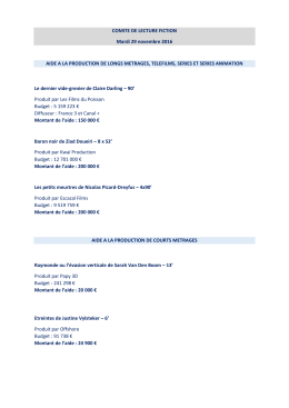 COMITE DE LECTURE FICTION Mardi 29 novembre