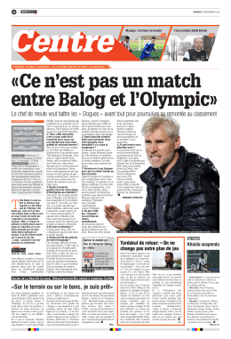 Ce n`est pas un match entre Balog et l`Olympic