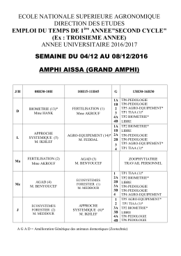ECOLE NATIONALE SUPERIEURE AGRONOMIQUE DIRECTION