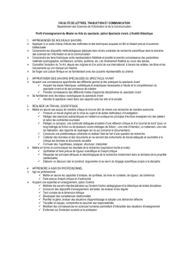 FACULTÉ DE LETTRES, TRADUCTION ET COMMUNICATION