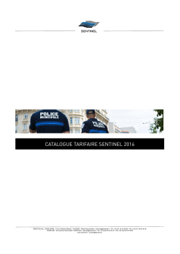 catalogue tarifaire - Sentinel , habillement et &eacute;quipement des forces de