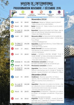 Programmation Maison de l`International