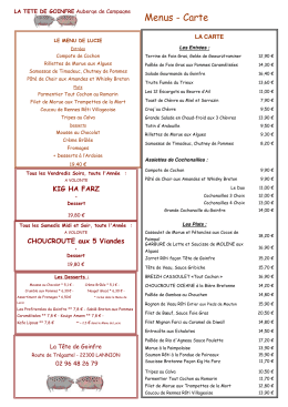 Menus - Carte - La T&ecirc;te de Goinfre