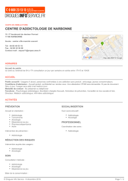 centre d`addictologie de narbonne