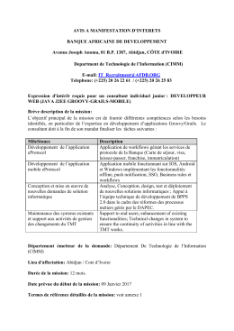 AVIS A MANIFESTATION D`INTERETS BANQUE AFRICAINE DE