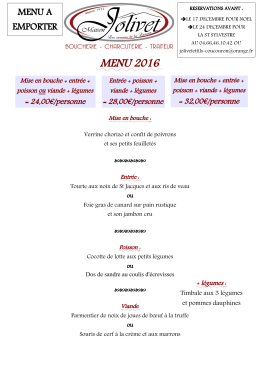 MENU 2016 - Maison Jolivet et Fils