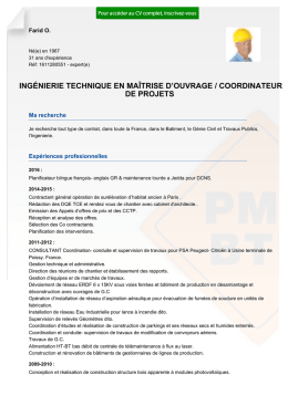 ing&eacute;nierie technique en ma&icirc;trise d`ouvrage / coordinateur de