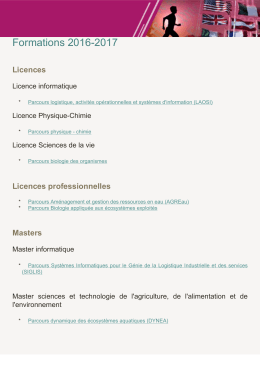 Formations 2016-2017