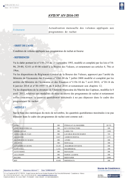 AVIS N° AV-2016-195 - Bourse de Casablanca