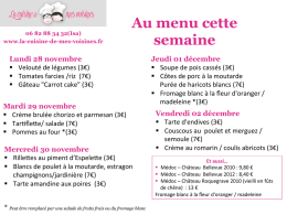 Peut &ecirc;tre remplac&eacute; par une salade de fruits frais ou du fromage