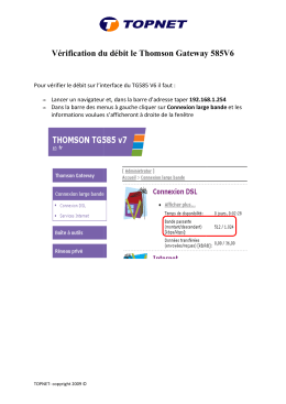 Vérification du débit sur le TG585