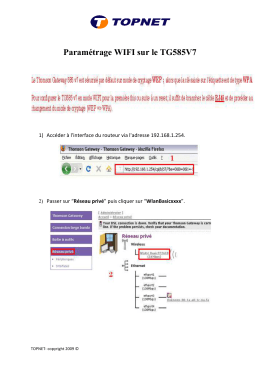 Paramétrage WIFI thomoson